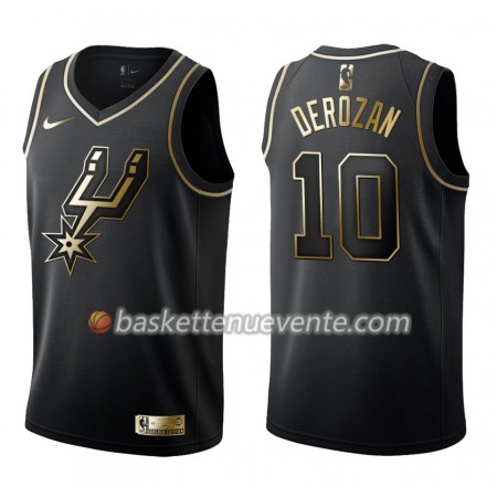 Maillot Basket San Antonio Spurs DeMar DeRozan 10 Nike Noir Gold Edition Swingman - Homme
